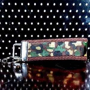 Handmade Camouflage Key Fob with Split Key Ring